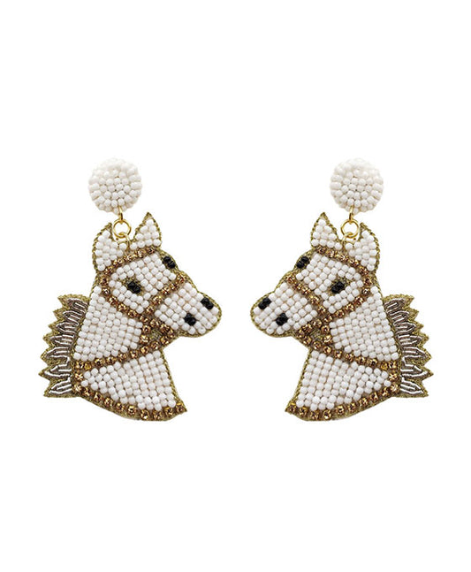 Beaded Horse Earring