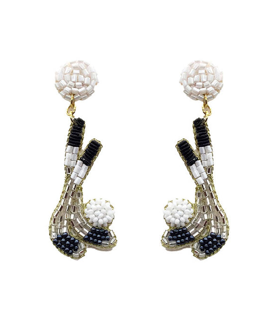 Beaded Golf Club Post Earring