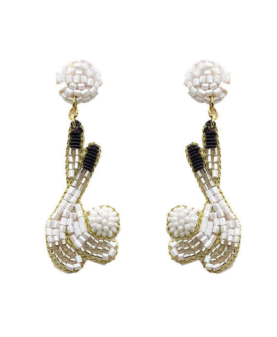 Beaded Golf Club Post Earring