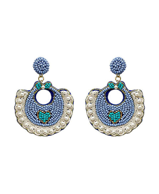 Beaded BIB w/ Pearl Post Earring