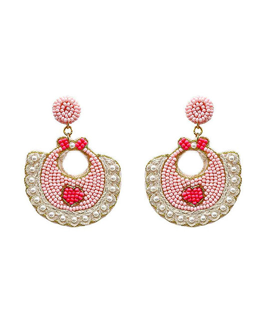 Beaded BIB w/ Pearl Post Earring