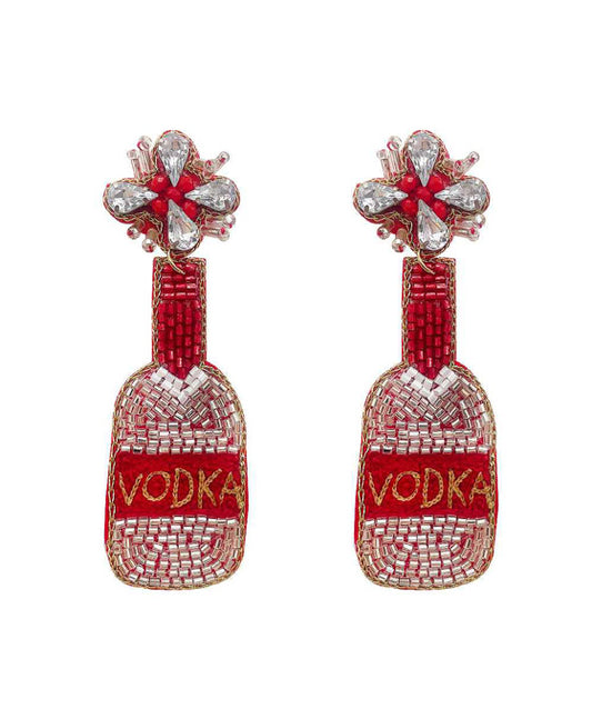 Beaded Liquor Bottle Post Earring