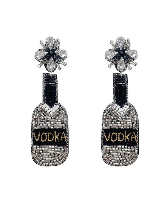 Beaded Liquor Bottle Post Earring
