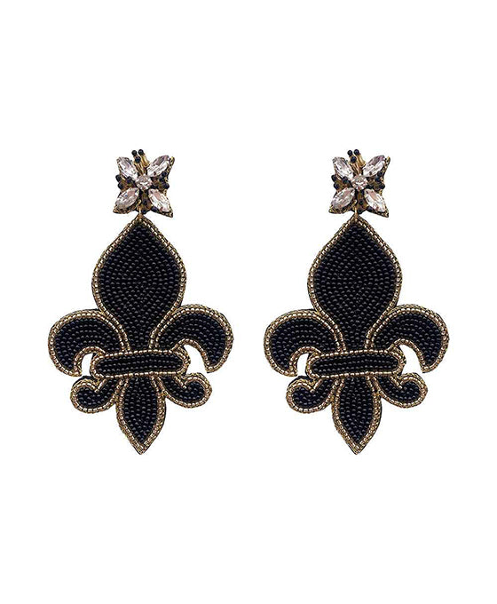 Beaded Fleur De Lis Earring