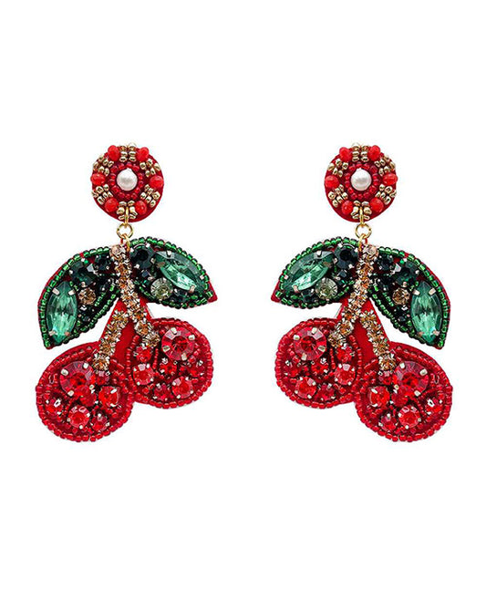 Cherry Seed Bead Earring