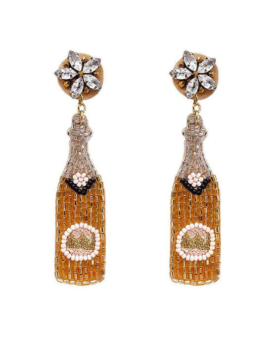 Liquor Bottle Beaded Earring