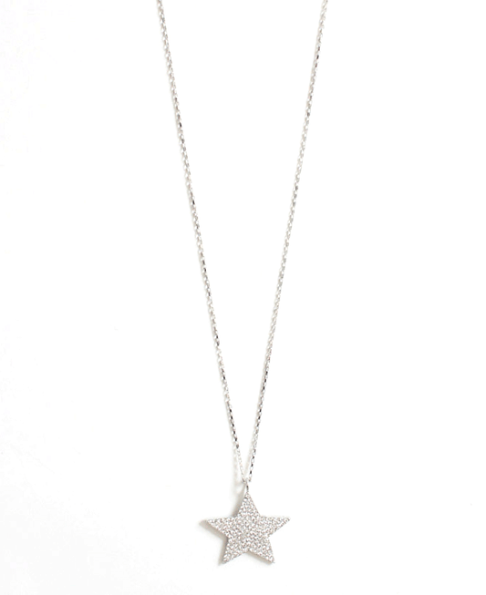 Paved Star Chain Long Necklace