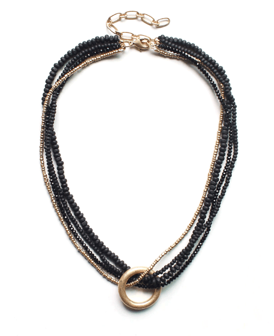 Multi Strand Beaded Statement Necklace