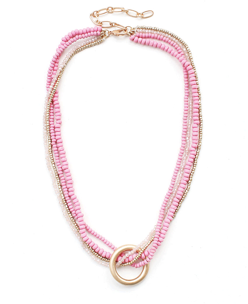 Multi Strand Beaded Statement Necklace