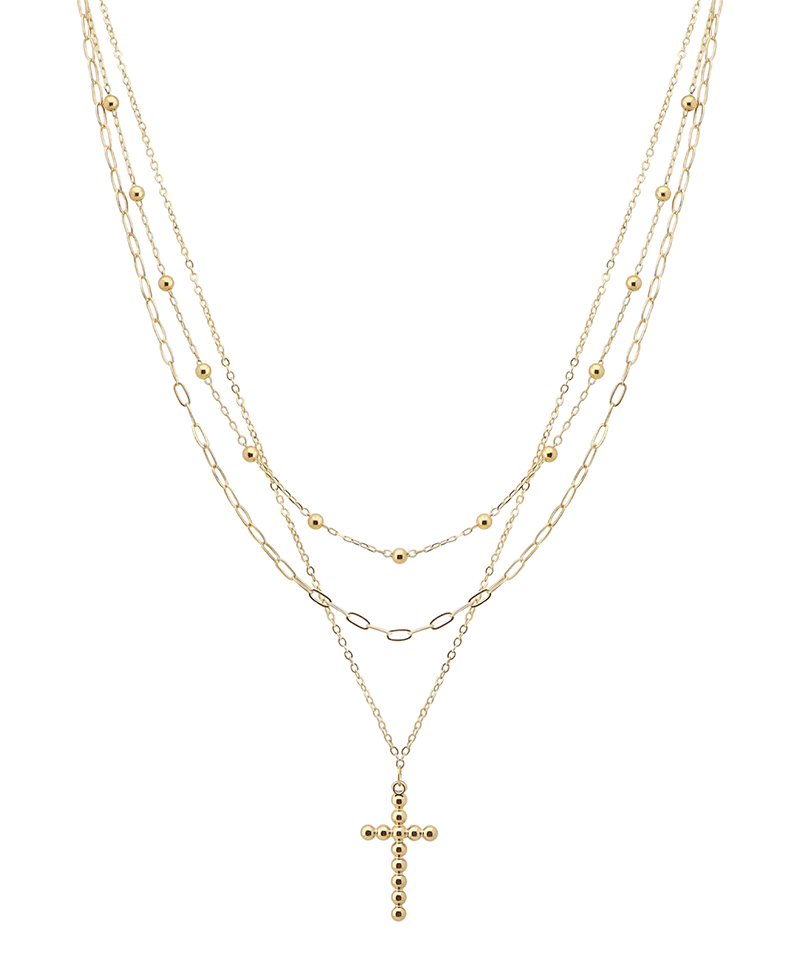 Cross Layered Short Necklace
