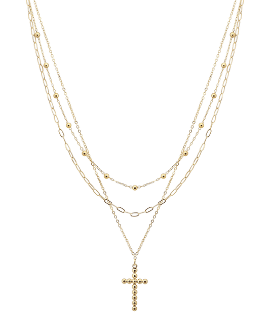 Cross Layered Short Necklace