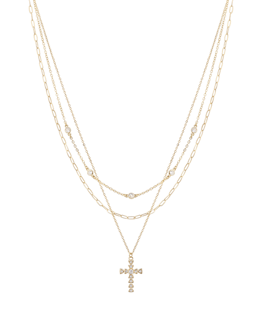 Cross Layered Short Necklace
