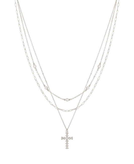 Cross Layered Short Necklace