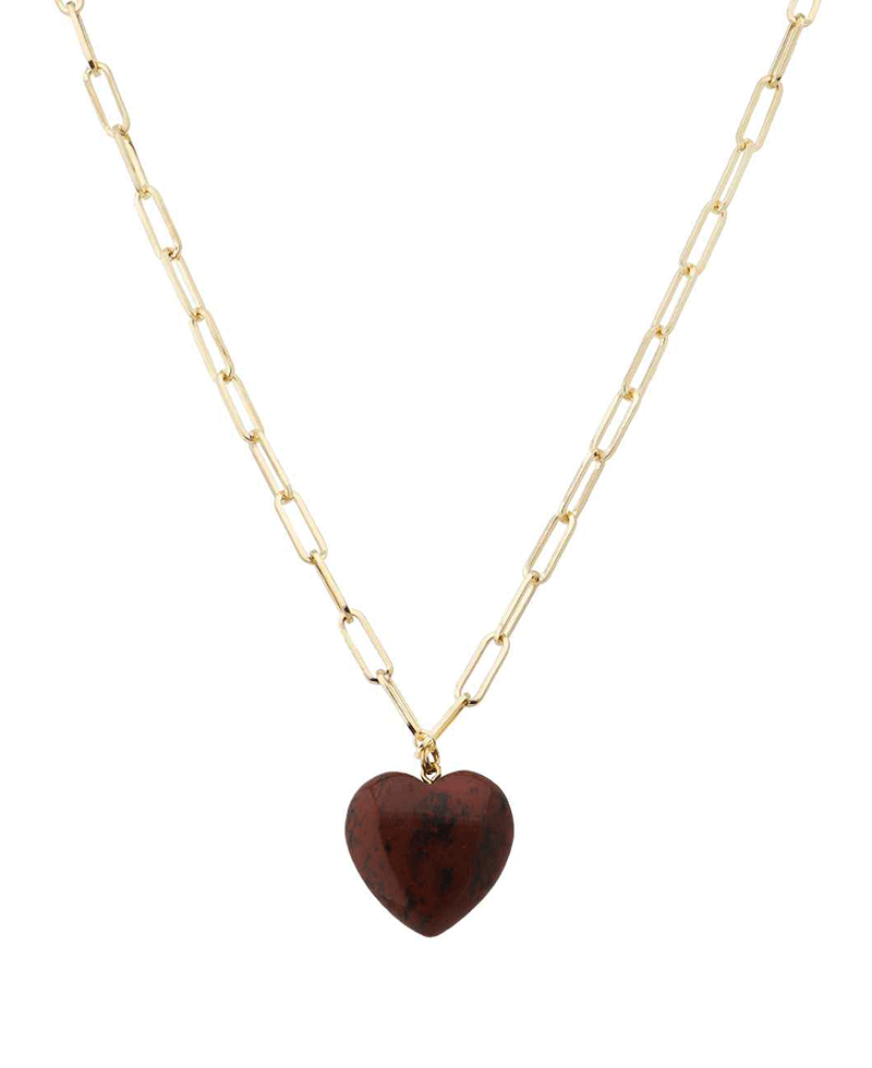 Heart Pendant Clip Chain Short Necklace