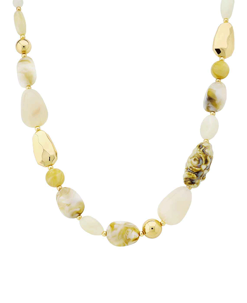 Marble Beaded Short Necklace