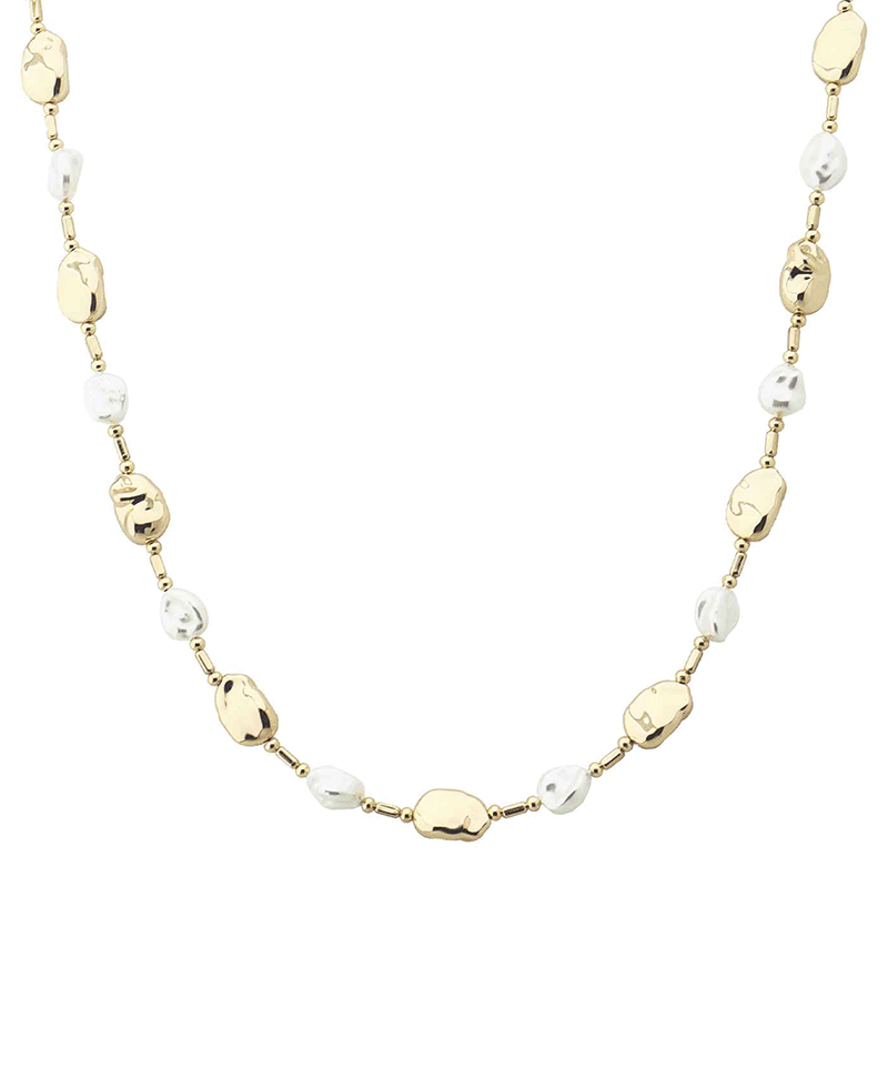 Mixed Baroque Pearl & Gold Short Necklace
