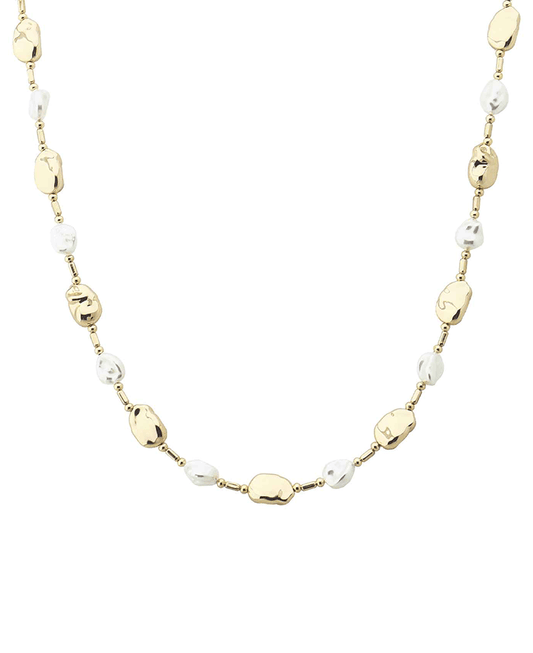 Mixed Baroque Pearl & Gold Short Necklace