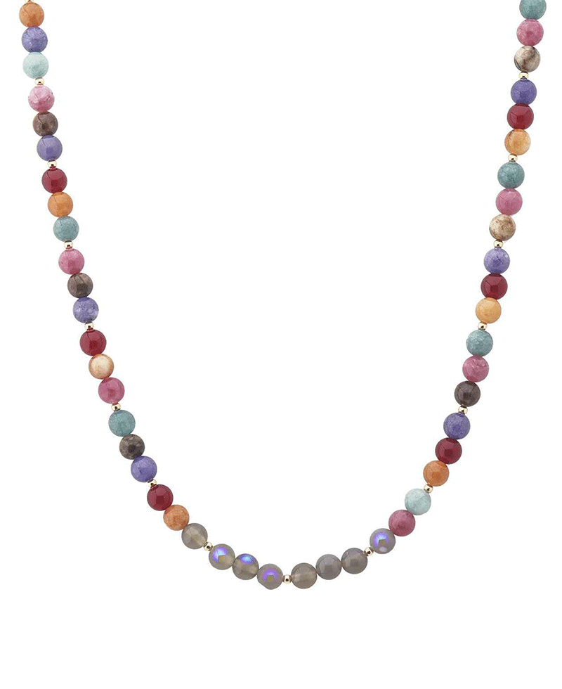 Multicolor Stone Beaded Necklace