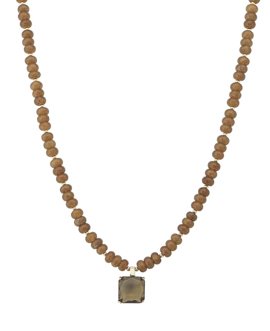 Rondelle Bead w/ Crystal Pendant Necklace