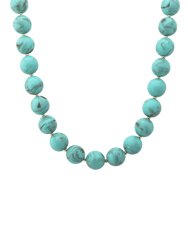Marbled Chunky Beaded Statement Necklace