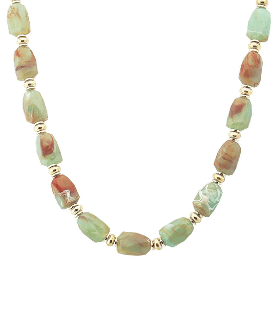 Chunky Marbled Bead Statement Necklace