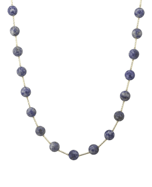 Stone Bead Station Chain-Link Necklace