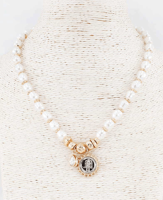 Pearl Beaded Charms Necklace