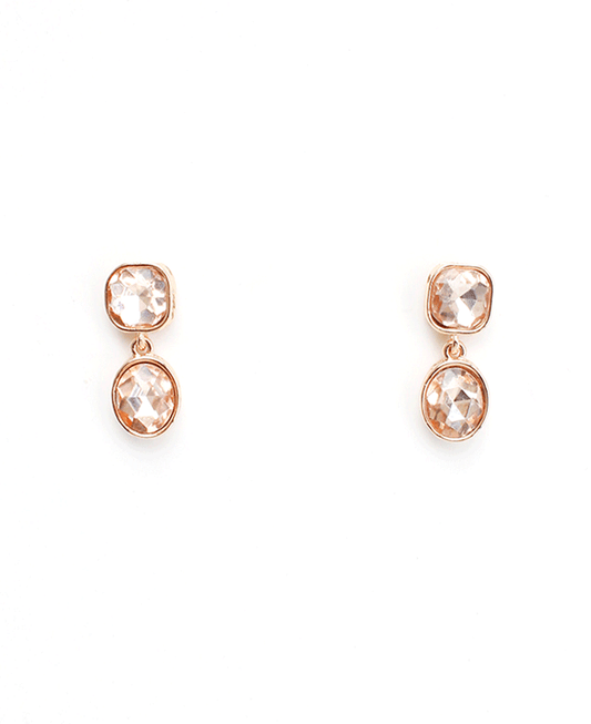 Double Shape Crystal Drop Earring