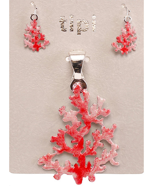 Coral Reef Print Pendant Set