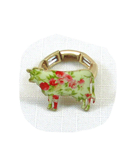 Cow Floral Ring