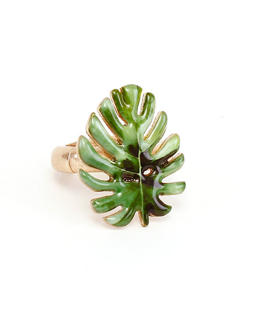 Palm Tree Leaf Print Ring