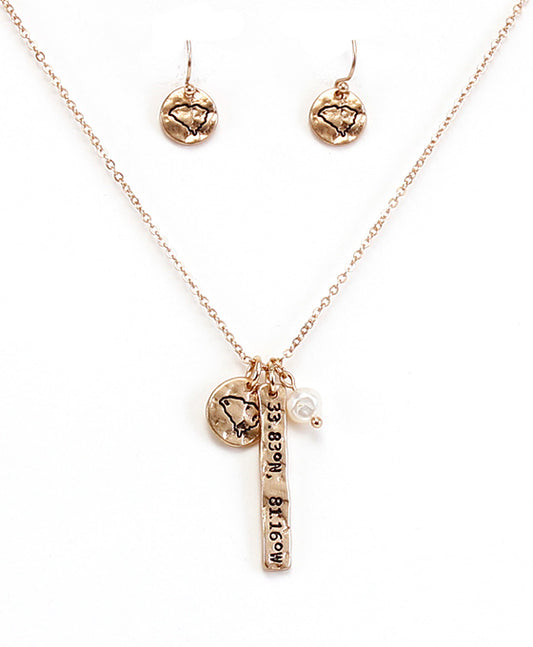 SC Latitude & Longitude Necklace Set