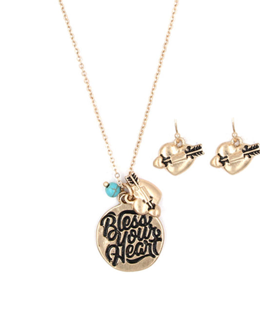 BLESS YOUR HEART Necklace Set