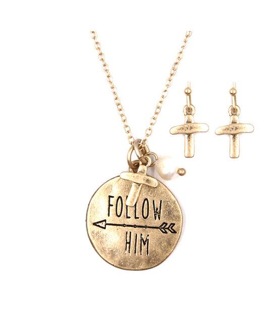 Message Necklace Set - FOLLOW HIM