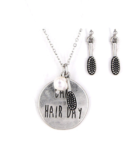 Message Necklace Set - BAD HAIR DAY