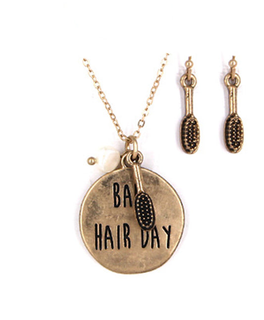 Message Necklace Set - BAD HAIR DAY