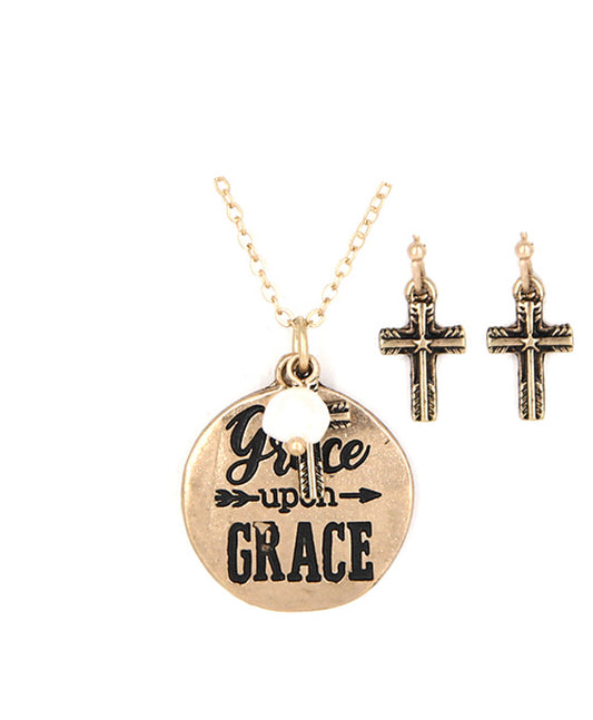 Message Necklace Set - GRACE UPON GRACE