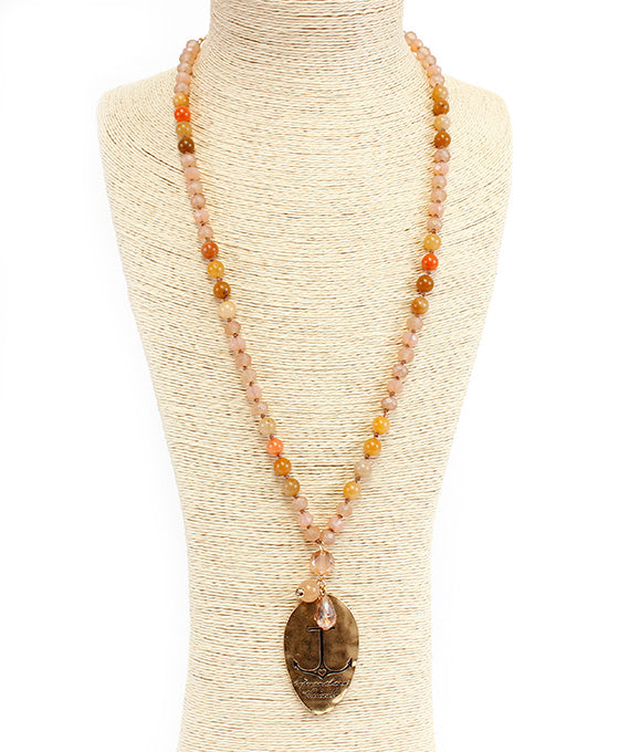 HOPE ANCHORS Semi Stone Necklace Set
