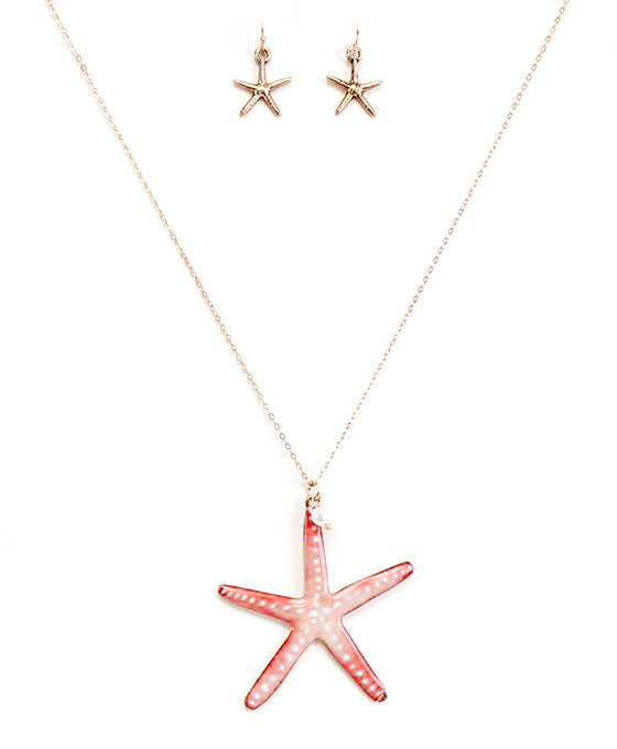 Starfish Print Necklace Set