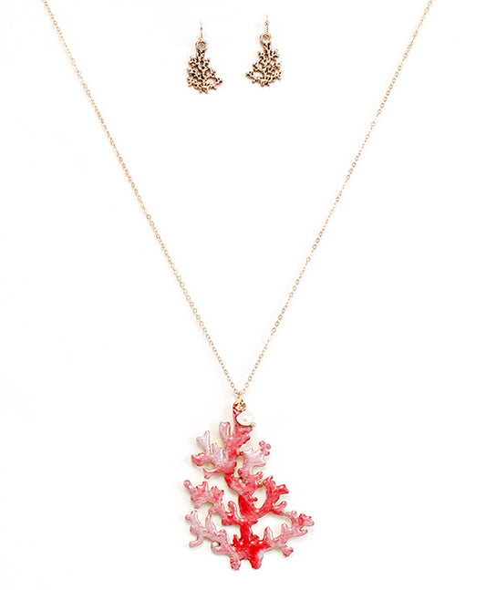 Coral Reef Print Necklace Set