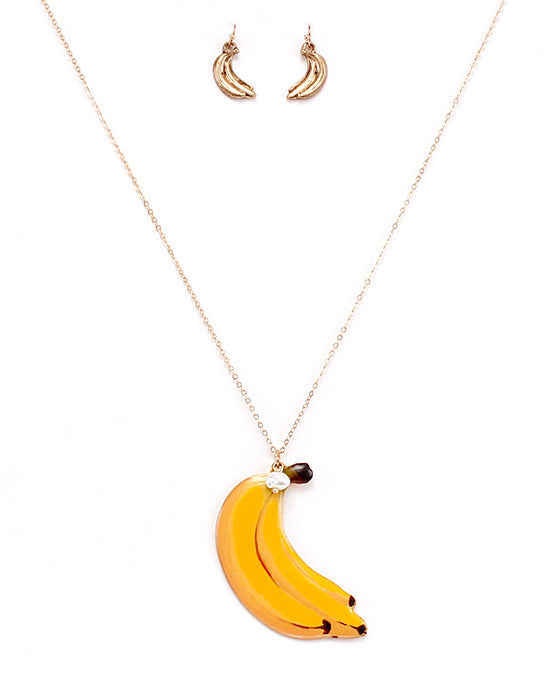 Banana Print Necklace Set