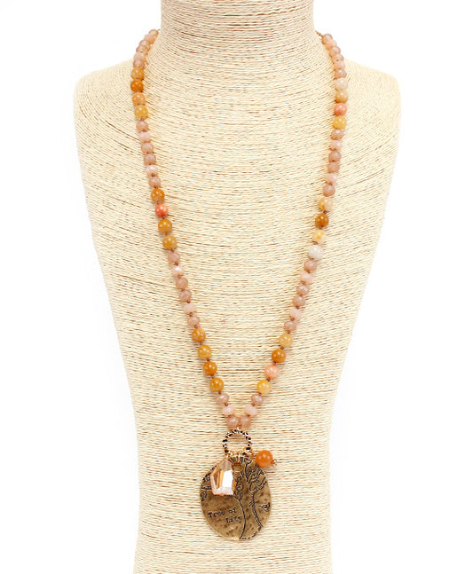 TREE OF LIFE Semi Stone Necklace Set