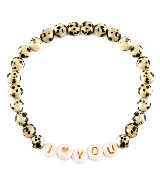 I Love You Semi Bead Bracelet