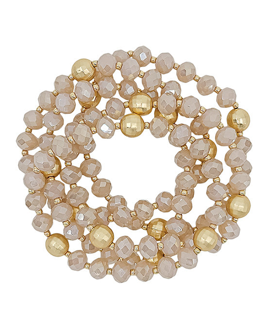 5 Set Glass Beads w/ Disco Ball Bracelet