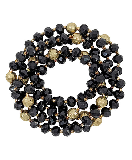 5 Set Glass Beads w/ Disco Ball Bracelet