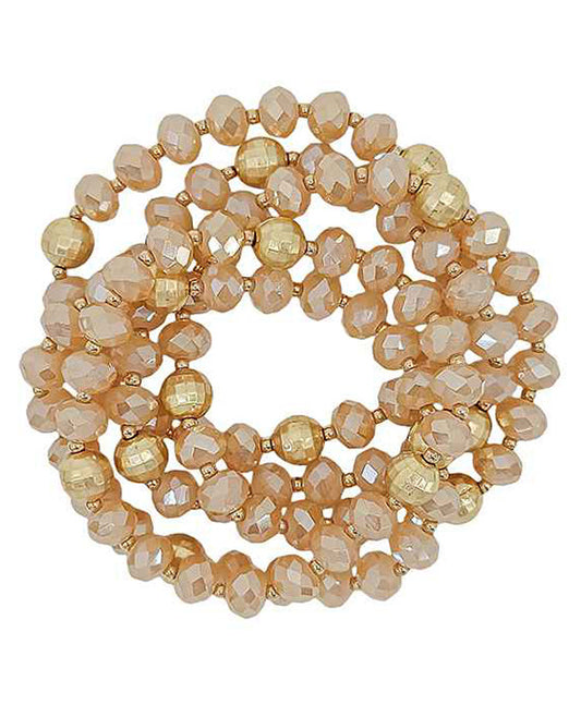 5 Set Glass Beads w/ Disco Ball Bracelet