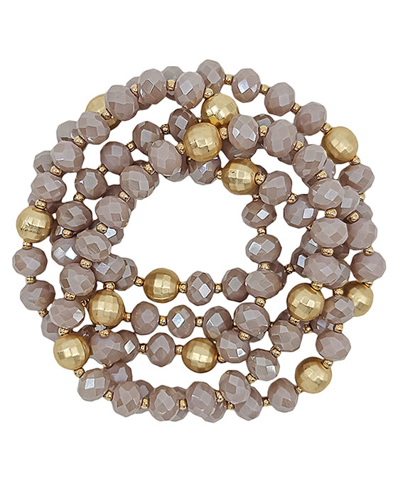 5 Set Glass Beads w/ Disco Ball Bracelet