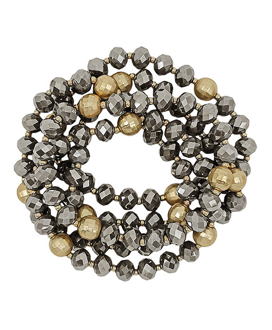5 Set Glass Beads w/ Disco Ball Bracelet
