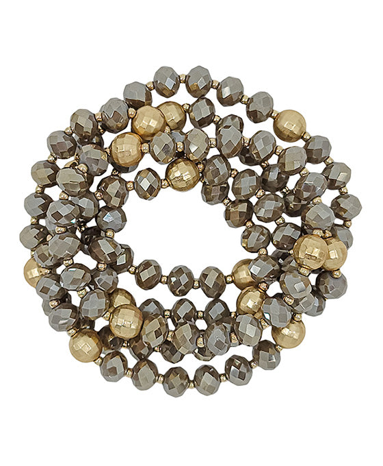 5 Set Glass Beads w/ Disco Ball Bracelet