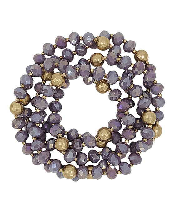 5 Set Glass Beads w/ Disco Ball Bracelet